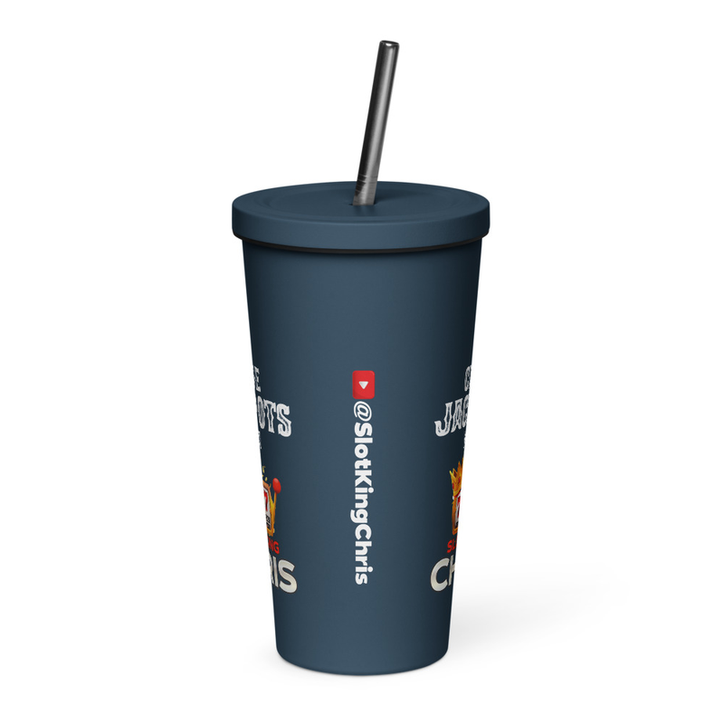 Slot King Chris Insulated tumbler with a straw